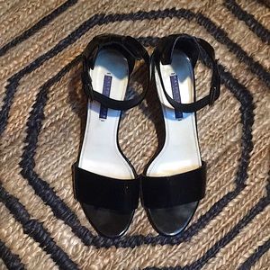RALPH LAUREN PURPLE LABEL Black Patent Sandals